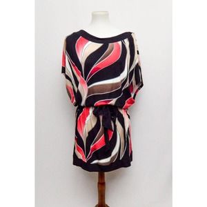 Womens dress pink white black L+
